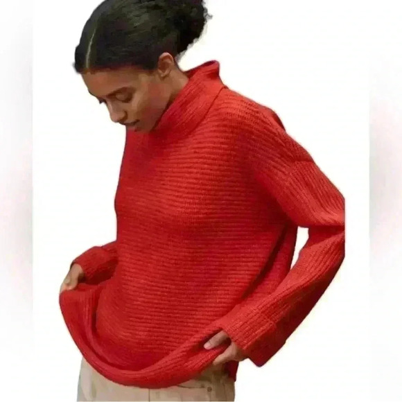 Anthropologie Pilcro Oversized Soft Cozy Red Knit Sweater Women's XS - Picture 1 of 8